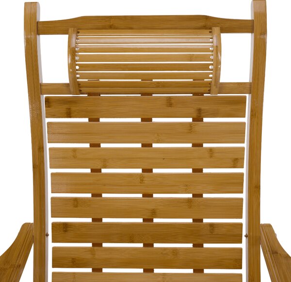 KONDELA Zahradní houpací křeslo, polohovací, přírodní, bambus, FLOS