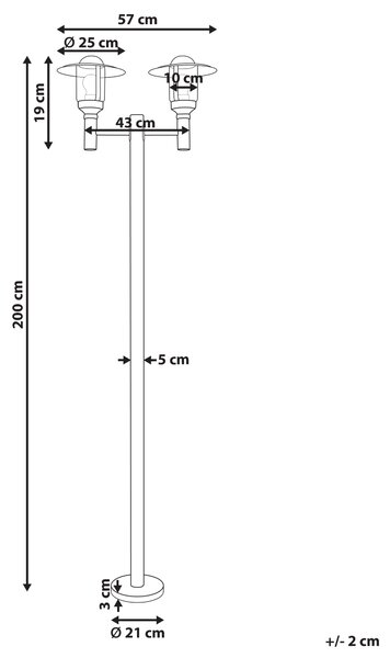Venkovní sloupová lampa TIZU Černá