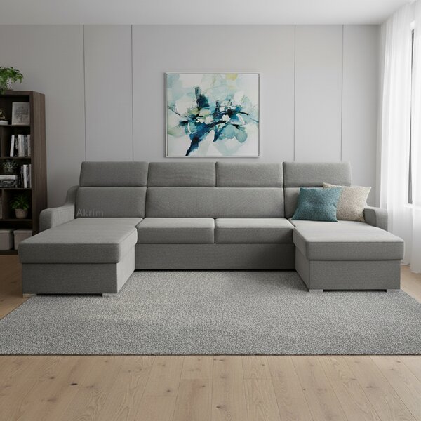 Sedací souprava MIKELI U | 158x301x158 cm | rozkládací + 2x úložný prostor | VÝBĚR TKANINY