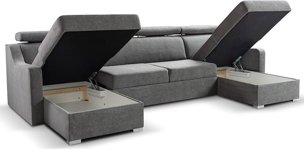 Sedací souprava MIKELI U | 158x301x158 cm | rozkládací + 2x úložný prostor | VÝBĚR TKANINY
