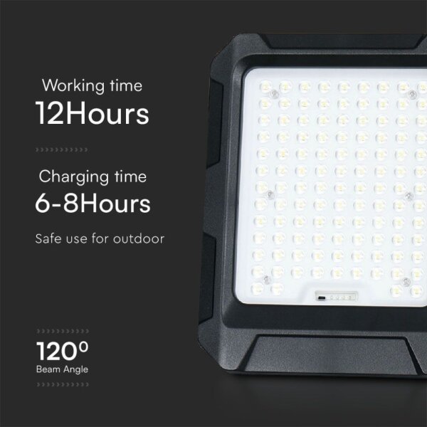 LED Solární reflektor LED/15W/3,7V IP65 4000K černá + DO