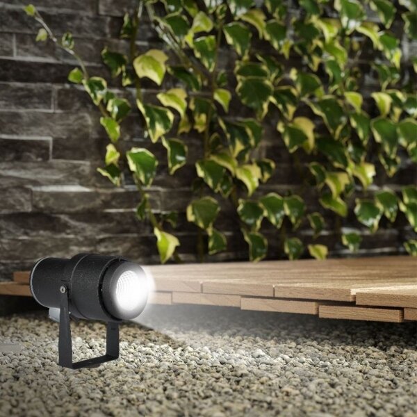 LED Venkovní lampa LED/12W/100-240V IP65 černá - zelené světlo