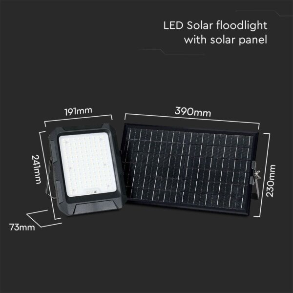 LED Solární reflektor LED/15W/3,7V IP65 4000K černá + DO