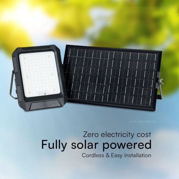 LED Solární reflektor LED/15W/3,7V IP65 4000K černá + DO