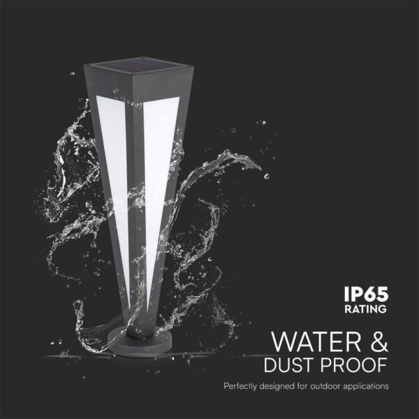 LED Solární lampa LED/2W/3,7V IP65 3000K černá