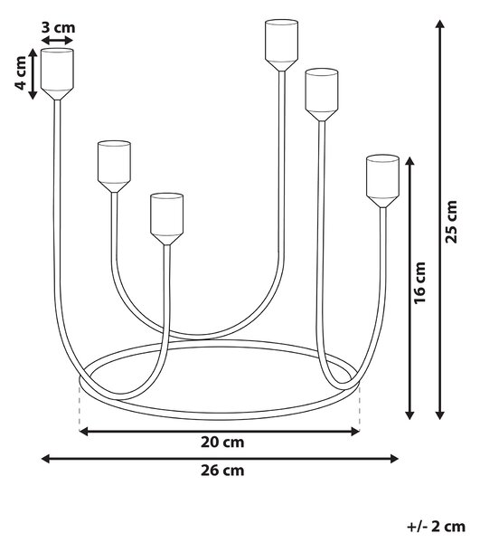 Svícen PANAY Kov 25 cm Černá