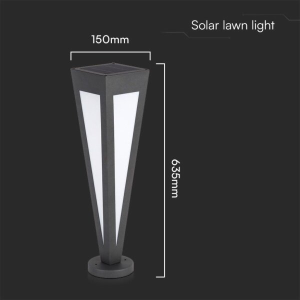 LED Solární lampa LED/2W/3,7V IP65 3000K černá