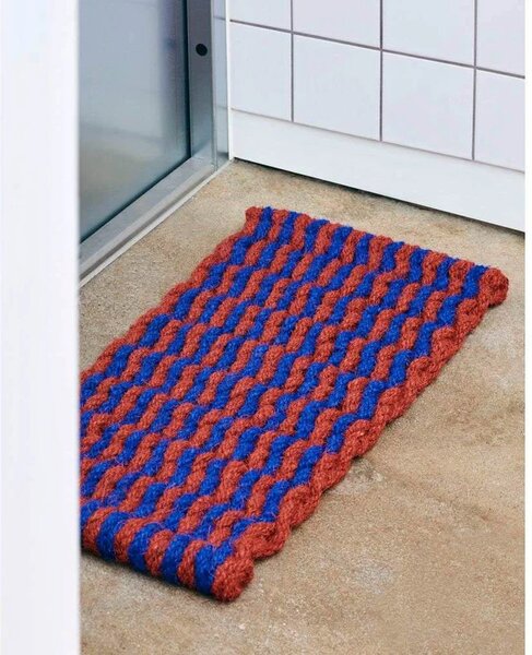 HAY - Coco Stripe Wave Rohož na Dveře Hnědá/Navy