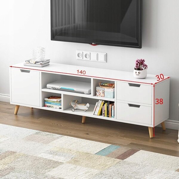 Skříňka pod televizi, bílá komoda 140 cm