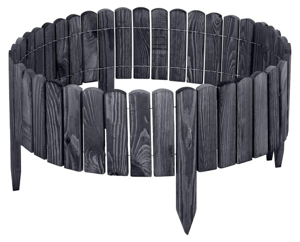 Garronda Zahradní obruby Dřevěný plot z role Zahradní plot Impregnovaný pružný plot z role Ohraničení trávníku Palisádové oplocení pro zahradu Délka: 200 cm GD-0046 (Grafitová, výška: 10 cm)