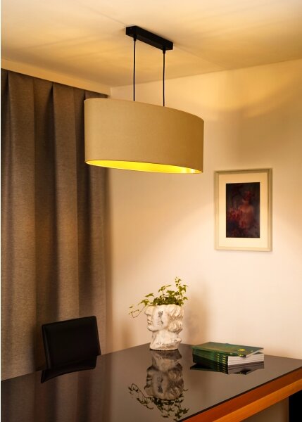 Duolla - Lustr na lanku OVAL VEGAN 2xE27/15W/230V krémová