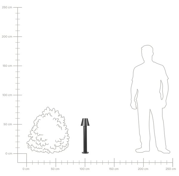 Venkovní LED sloupková lampa HOLMES Černá