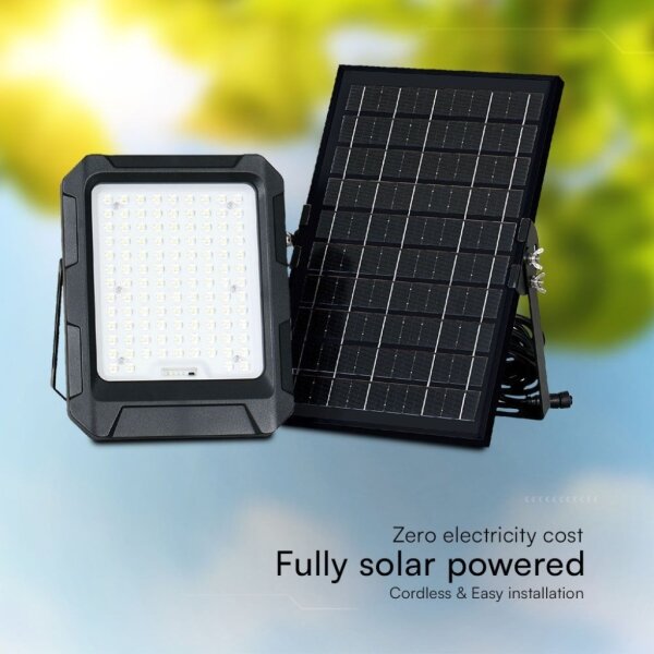 LED Solární reflektor LED/10W/3,7V IP65 4000K černá + DO
