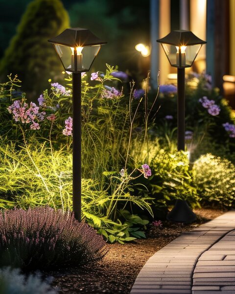 Venkovní sloupková lampa GOSABA Černá