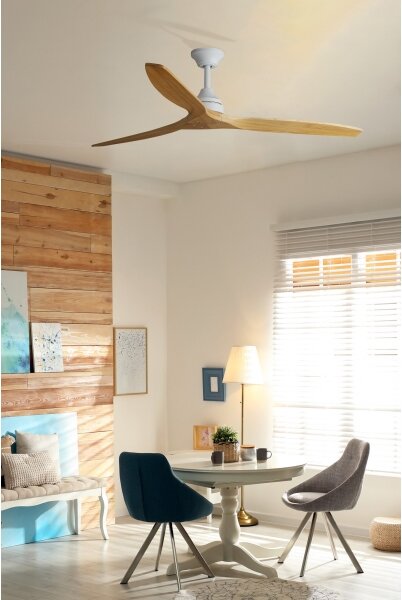 FARO 33728DC - Stropní ventilátor ALO L dřevo/bílá pr. 152 cm + dálkové ovládání