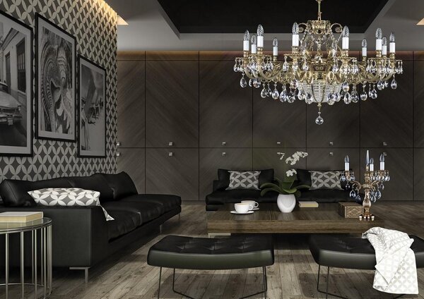 Lampa stolní mosazná S16147CLN, Varianta Zlatá