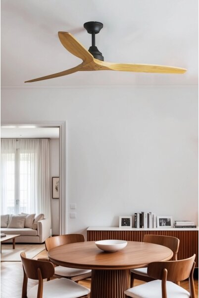 FARO 33718DC- Stropní ventilátor ALO L dřevo/černá pr. 152 cm + dálkové ovládání
