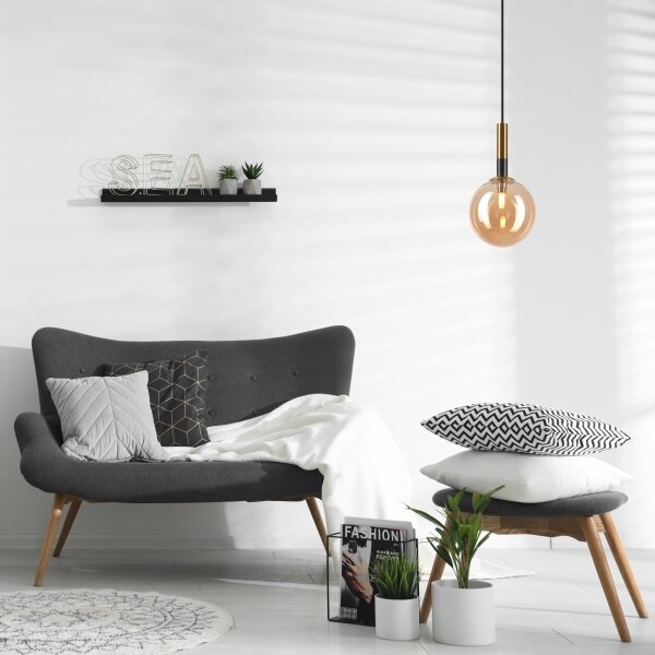 Lustr na lanku ROLLO 1xG9/5W/230V zlatá/kouřová béžová