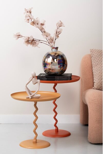 Kovový kulatý odkládací stolek ø 40 cm Zig Zag – Leitmotiv