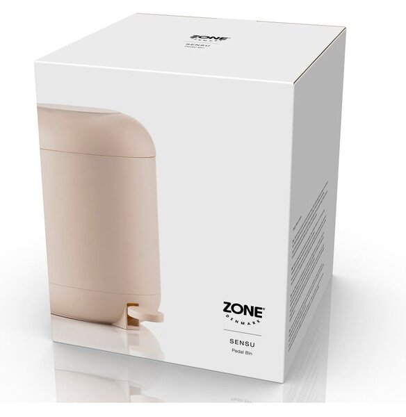 Béžový nášlapný plastový odpadkový koš 4 l Sensu – Zone