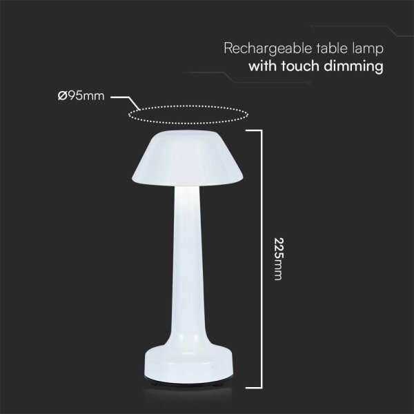 LED Stmívatelná nabíjecí stolní lampa LED/1W/5V 3000-6000K bílá