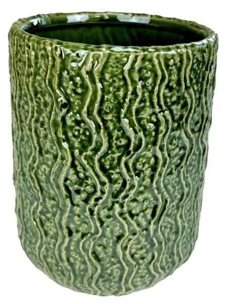 Váza keramická Velvet 16 cm zelená glazovaná