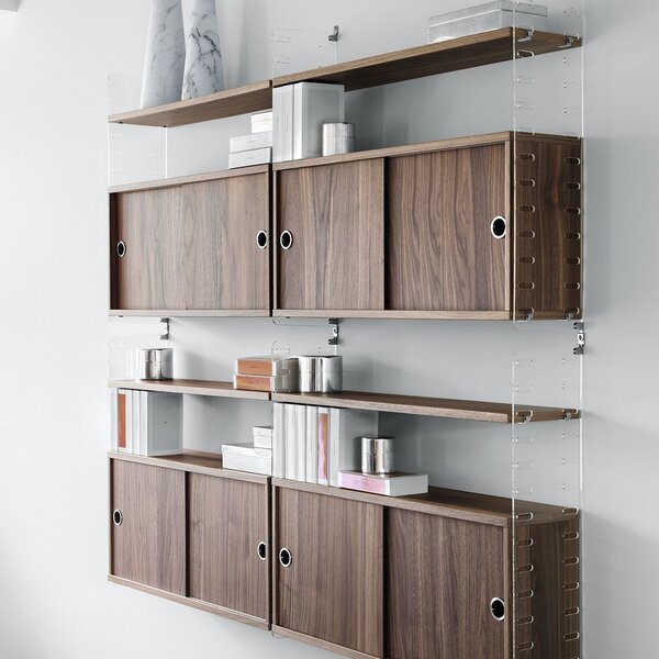 STRING Sada polic 78 x 30 cm, Walnut, 3 kusy