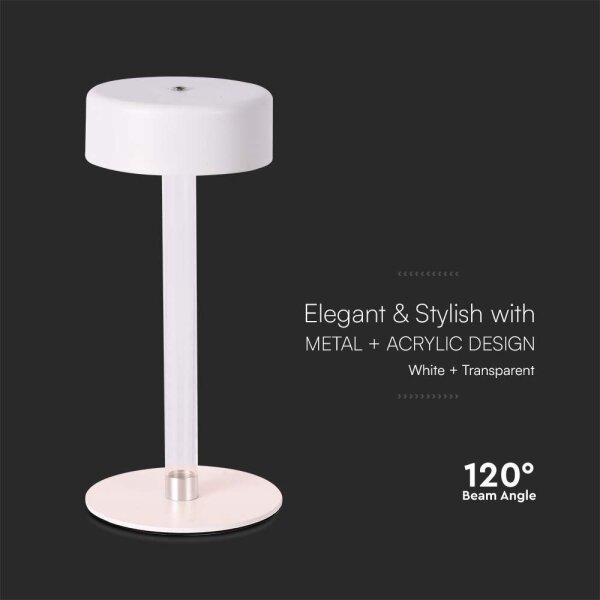 LED Stmívatelná nabíjecí stolní lampa LED/3W/5V 3000-6000K bílá