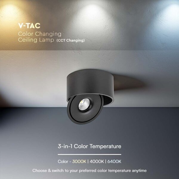 LED Bodové svítidlo LED/28W/230V 3000/4000/6400K černá
