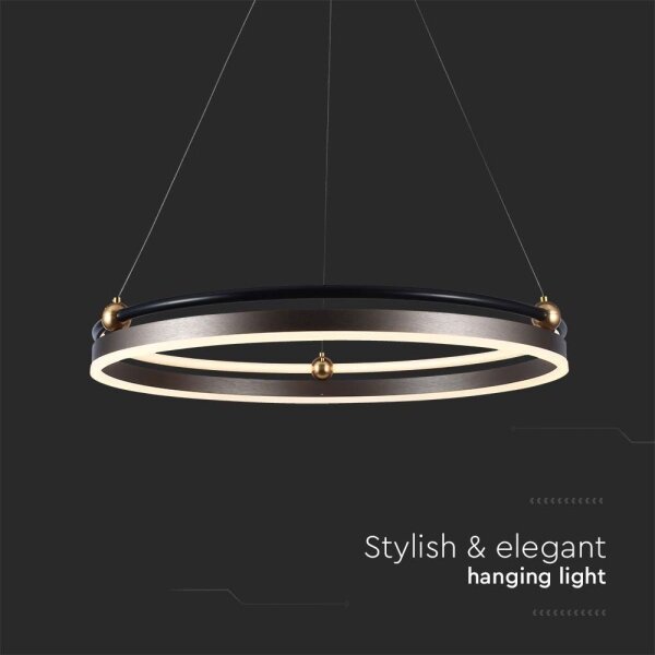 LED Lustr na lanku LED/30W/230V 3000K pr. 62 cm hnědá