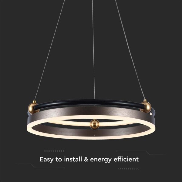 LED Lustr na lanku LED/20W/230V 3000K pr. 42 cm hnědá