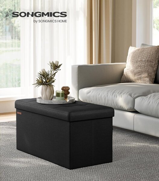 SONGMICS Taburet Lofe s úložným prostorem černý