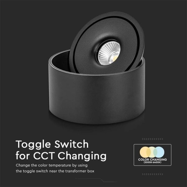 LED Bodové svítidlo LED/28W/230V 3000/4000/6400K černá