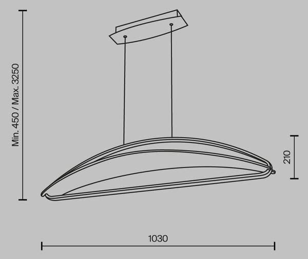 STROPNÍ ZÁVĚSNÉ SVÍTIDLO, 103/25/45 cm MAYTONI - Online Only svítidla, Online Only