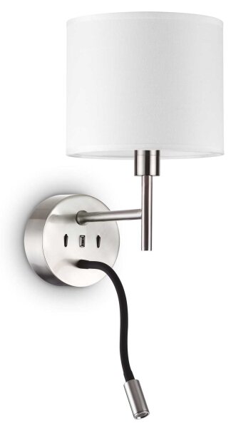 Ideal Lux - LED Flexib. lampa s monturou SET UP 1xE27/42W+LED/3W/230V USB chrom