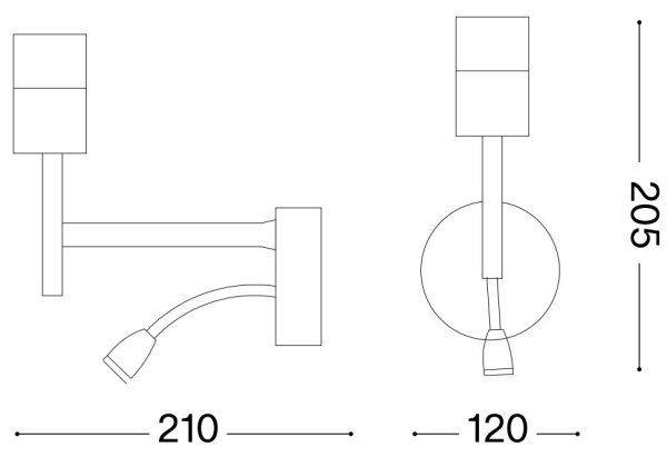 Ideal Lux - LED Flexib. lampa s monturou SET UP 1xE27/42W+LED/3W/230V USB chrom