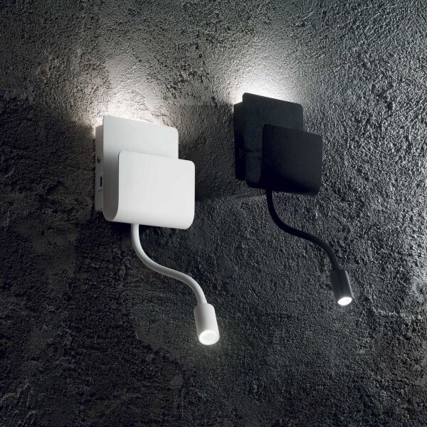 Ideal Lux - LED Nástěnné bodové svítidlo PROBE LED/9,5W/230V USB bílá