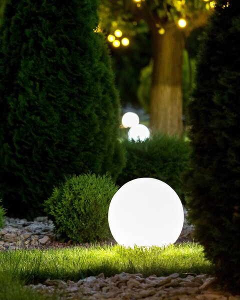 Venkovní kulatá LED lampa JOCOY s dálkovým ovládáním Bílá