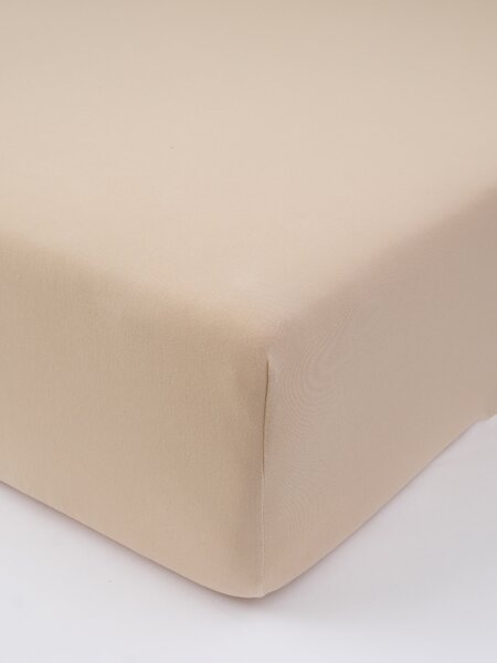 MK Lůžkoviny Jersey prostěradlo s elastanem Deluxe 120 × 200 cm - béžové