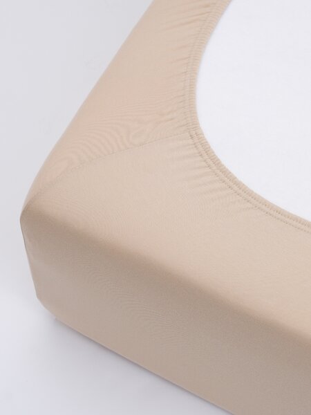MK Lůžkoviny Jersey prostěradlo s elastanem Deluxe 120 × 200 cm - béžové