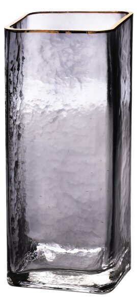 Mondex Skleněná váza Serenite 10x10x24,5 cm kouřové sklo