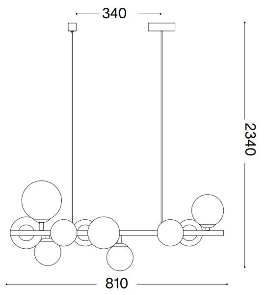 Ideal Lux - LED Lustr na lanku PERLAGE 10xG9/3W/230V 81 cm zlatá/bílá