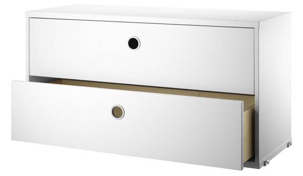 STRING Komoda Chest with Drawers 78 x 30 cm, White
