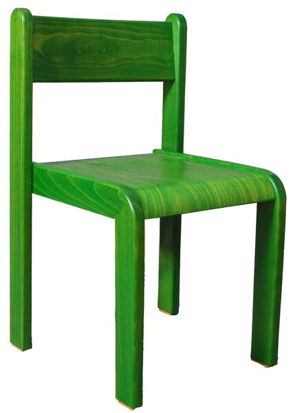 Dětská židlička bez područky 38 cm DE mořená - zelená (výška sedáku 38 cm)
