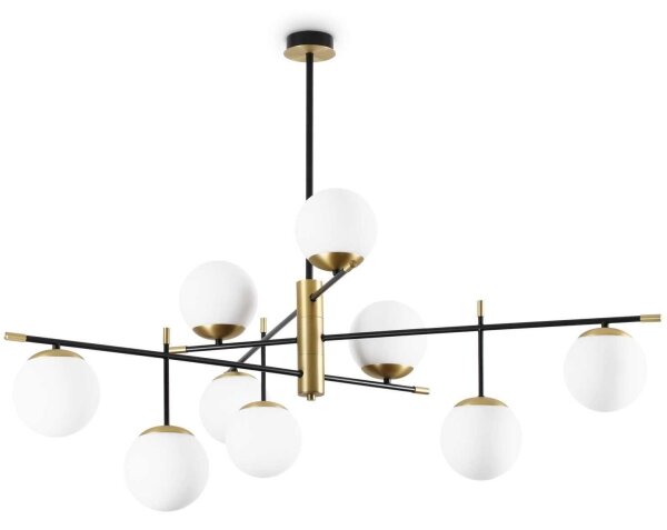 Ideal Lux - Lustr na tyči GOURMET 9xE14/28W/230V pr. 131,5 cm zlatá