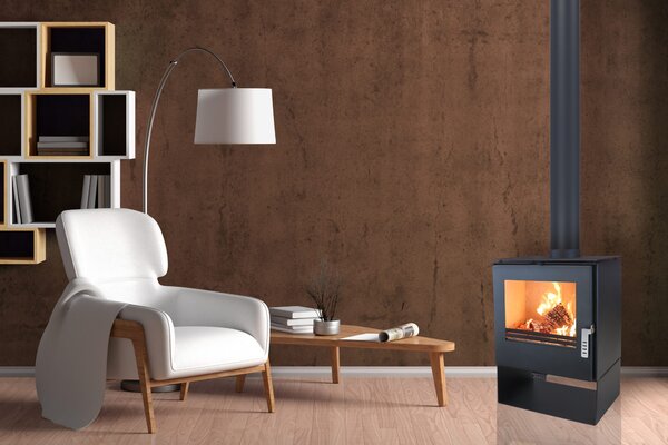 EEK A+ Kaminofen Theia krbová kamna 7,5 kW Kaminofen Dauerbrennender Werkstattofen Schwedenofen Hüttenofen HeizofenEK A+ krbová kamna Theia krbová kamna 7,5 k