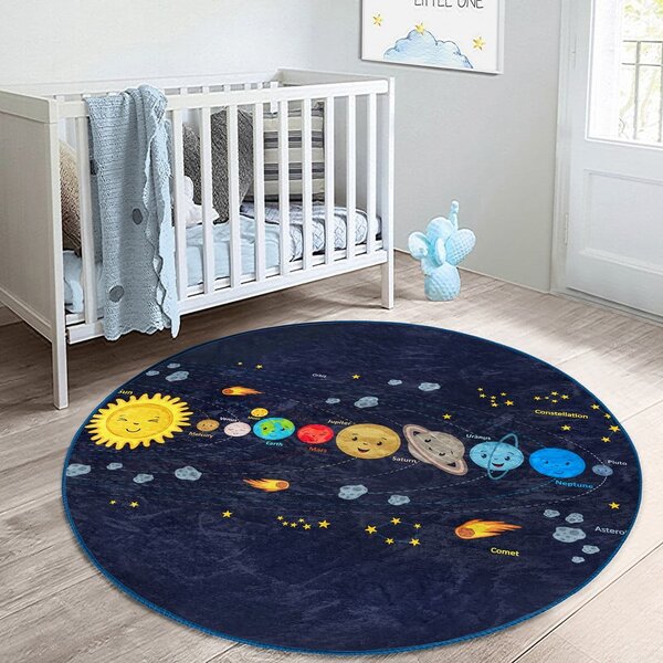 Tmavě modrý dětský koberec ø 120 cm Comfort – Mila Home
