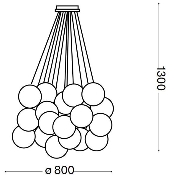 Ideal Lux - Lustr na lanku MAPA PLUS 22xE14/40W/230V