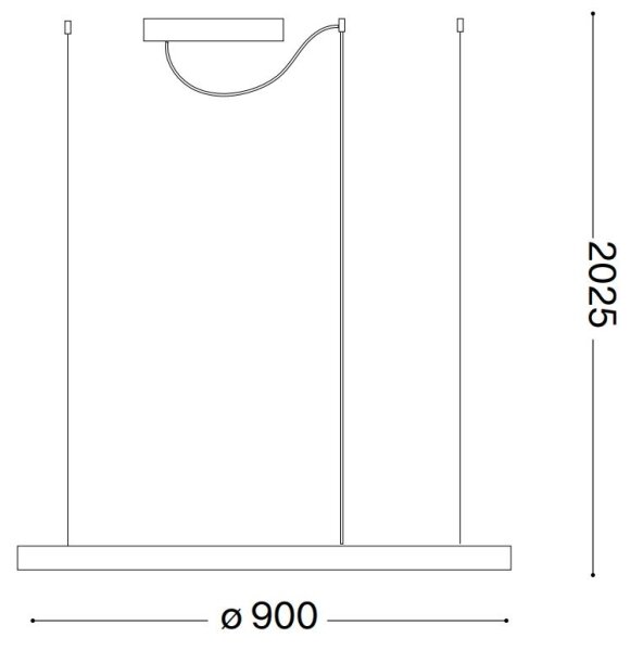 Ideal Lux - LED Lustr na lanku ORACLE LED/53W/230V 3000K pr. 90 cm černá