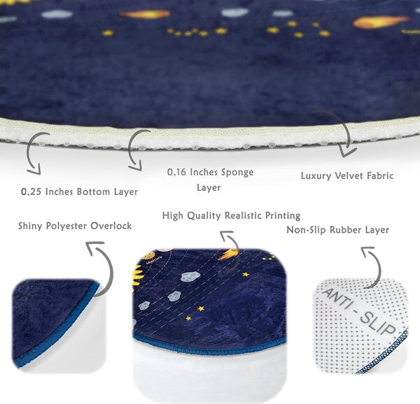 Tmavě modrý dětský koberec ø 120 cm Comfort – Mila Home
